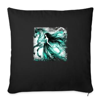 Flowers Women girl fashion design art female style - Sofa pillowcase 17,3'' x 17,3'' (45 x 45 cm) - black - Front