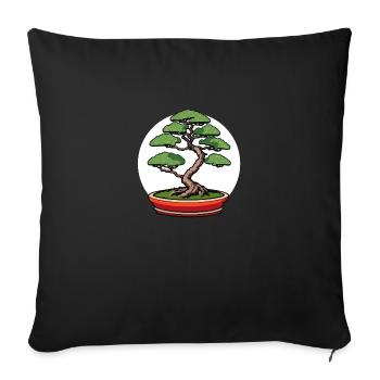 Bonsai Japan Tree - Sofa pillowcase 17,3'' x 17,3'' (45 x 45 cm) - black - Front