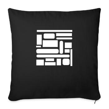 géométrie blanc - Housse de coussin décorative 45 x 45 cm - noir - Devant