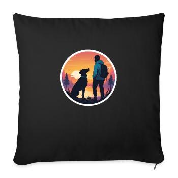 Companions at sunset - Sofa pillowcase 17,3'' x 17,3'' (45 x 45 cm) - black - Front