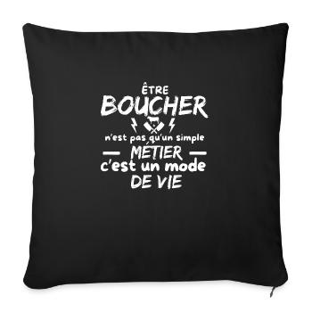 BOUCHER - Housse de coussin décorative 45 x 45 cm - noir - Devant