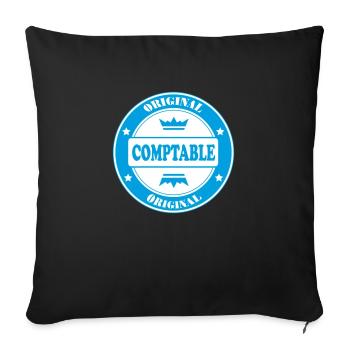 ORIGINAL COMPTABLE - Housse de coussin décorative 45 x 45 cm - noir - Devant
