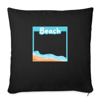 Dream beach in a setting - Sofa pillowcase 17,3'' x 17,3'' (45 x 45 cm) - black - Front