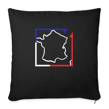 France bleu blanc rouge - Housse de coussin décorative 45 x 45 cm - noir - Devant