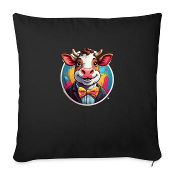 Funny Cow Comic - Sofa pillowcase 17,3'' x 17,3'' (45 x 45 cm) - black - Front