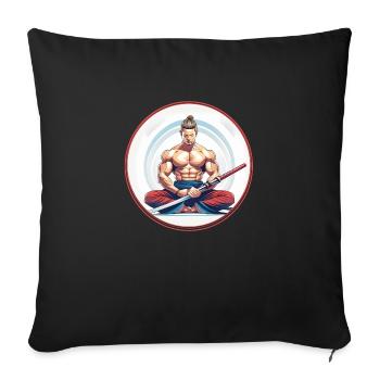 Méditer sur les samouraïs avec Katana - Housse de coussin décorative 45 x 45 cm - noir - Devant