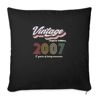 Vintage 2007 Vintage Retro Geburtstagsgeschenk - Sofakissenbezug 45 x 45 cm - Schwarz - Vorne