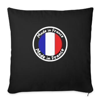 Made in France - Sofa pillowcase 17,3'' x 17,3'' (45 x 45 cm) - black - Front