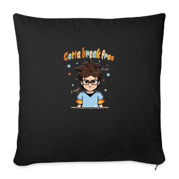 Nerd Nerd Geek Computer Freak - Je dois me libérer - Housse de coussin décorative 45 x 45 cm - noir - Devant