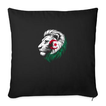 Algérie drapeau lion Algérie الجزائر cadeau - Housse de coussin décorative 45 x 45 cm - noir - Devant