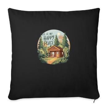 THIS IS MY HAPPY PLACE - Sofa pillowcase 17,3'' x 17,3'' (45 x 45 cm) - black - Front
