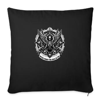 Never forget the child in you - Sofa pillowcase 17,3'' x 17,3'' (45 x 45 cm) - black - Front
