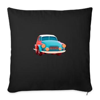 Vieille voiture abstraite - Housse de coussin décorative 45 x 45 cm - noir - Devant
