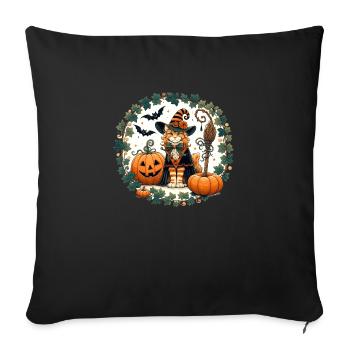 Halloween Ingwer Katze - Sofakissenbezug 45 x 45 cm - Schwarz - Vorne