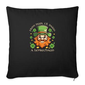 Irish Ireland Shamrock Leprechaun Leprechaun Rhyme - Sofa pillowcase 17,3'' x 17,3'' (45 x 45 cm) - black - Front