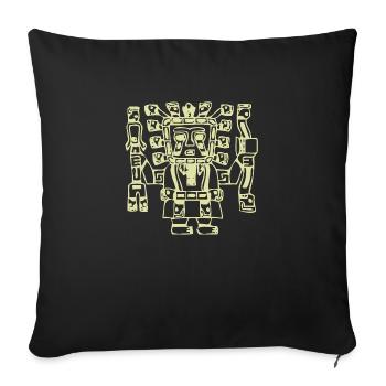 Maya Mexique Aztèque Mexicain Tribar Crâne Indien Inca - Housse de coussin décorative 45 x 45 cm - noir - Devant