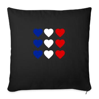 Coeur France - Housse de coussin décorative 45 x 45 cm - noir - Devant