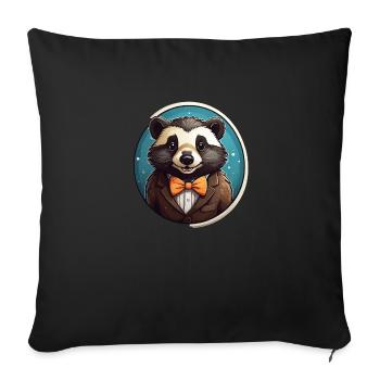 Funny Panda Bear - Sofa pillowcase 17,3'' x 17,3'' (45 x 45 cm) - black - Front