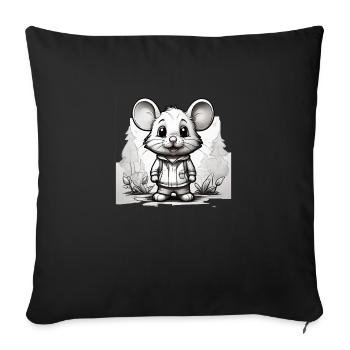 Mouse Cute Kids Drawing Comic - Sofa pillowcase 17,3'' x 17,3'' (45 x 45 cm) - black - Front