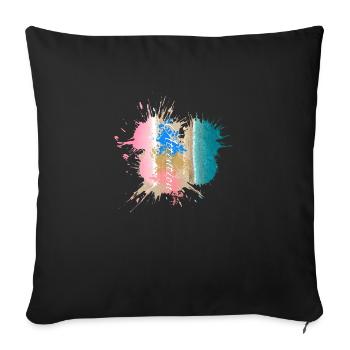 Attention - Colored Beach Paint Style - Sofa pillowcase 17,3'' x 17,3'' (45 x 45 cm) - black - Front