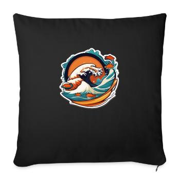 Japan Sushi Sea - Sofa pillowcase 17,3'' x 17,3'' (45 x 45 cm) - black - Front