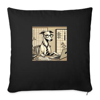 Japan Ukijo e Style Desk Greyhound - Sofa pillowcase 17,3'' x 17,3'' (45 x 45 cm) - black - Front