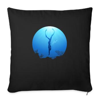 Diver and Freediver - Sofakissenbezug 45 x 45 cm - Schwarz - Vorne