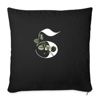Nummer 5 Blumengrün -5. Geburtstag Blumen - Sofakissenbezug 45 x 45 cm - Schwarz - Vorne