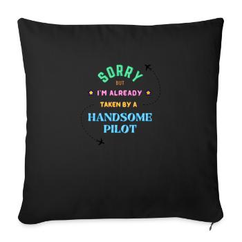 La petite amie du pilote - Housse de coussin décorative 45 x 45 cm - noir - Devant