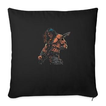 Rocher barbare - Housse de coussin décorative 45 x 45 cm - noir - Devant