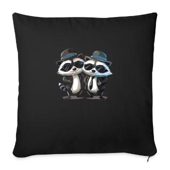 Blues Raccones - Sofa pillowcase 17,3'' x 17,3'' (45 x 45 cm) - black - Front