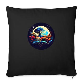 Dreamy reading experience - Sofa pillowcase 17,3'' x 17,3'' (45 x 45 cm) - black - Front