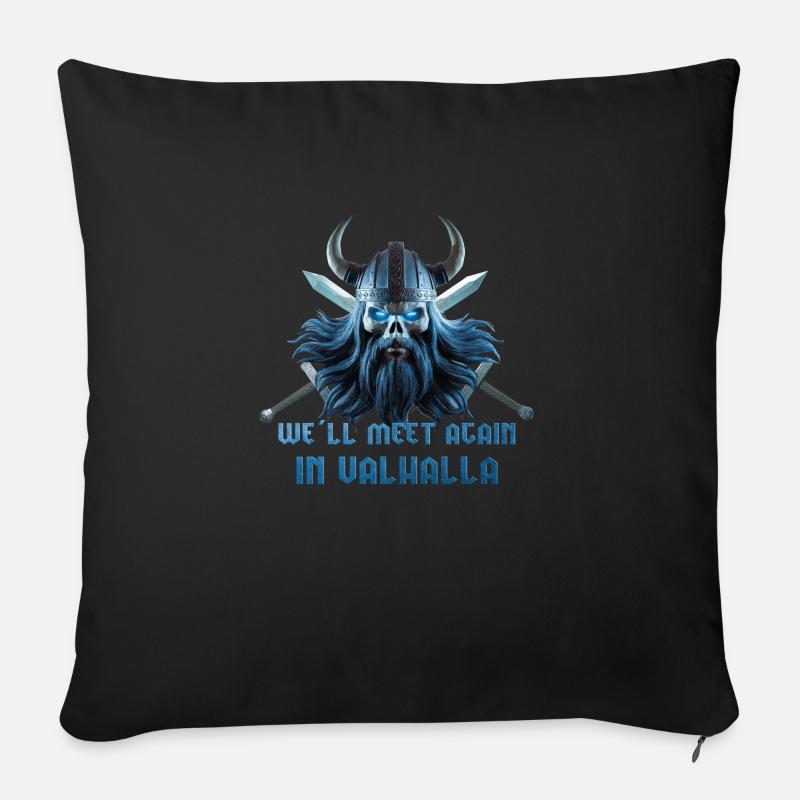 Wikinger Schädel 06 2024 06 - Sofakissenbezug 45 x 45 cm - Schwarz