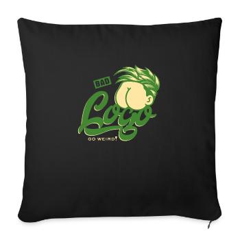 Funny and abstract - Bad logo, go weird - Sofa pillowcase 17,3'' x 17,3'' (45 x 45 cm) - black - Front