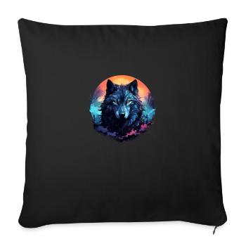 Dark Wolf - Sofa pillowcase 17,3'' x 17,3'' (45 x 45 cm) - black - Front