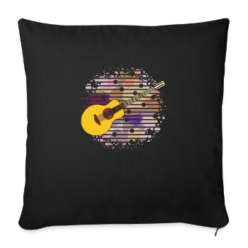 Guitar - Sofa pillowcase 17,3'' x 17,3'' (45 x 45 cm) - black - Front