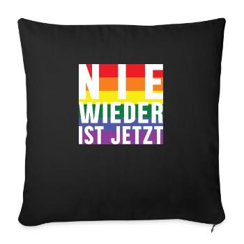 Never again lettering Pride - Sofa pillowcase 17,3'' x 17,3'' (45 x 45 cm) - black - Front