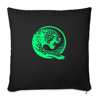 animal beast wildlife animal species art forest flora - Sofa pillowcase 17,3'' x 17,3'' (45 x 45 cm) - black - Front