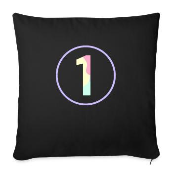 Pastel "One" 1- ApriNoeScor - Sofa pillowcase 17,3'' x 17,3'' (45 x 45 cm) - black - Front