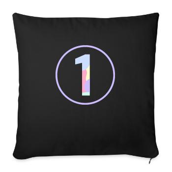 Pastel "One" 1- ApriNoeScor - Sofa pillowcase 17,3'' x 17,3'' (45 x 45 cm) - black - Front