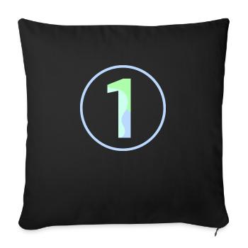 Pastel "One" 1- ApriNoeScor - Sofa pillowcase 17,3'' x 17,3'' (45 x 45 cm) - black - Front