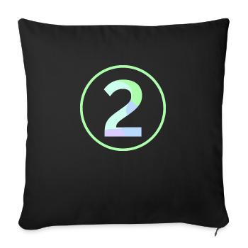 Pastel "Two" 2 - ApriNoeScor - Sofa pillowcase 17,3'' x 17,3'' (45 x 45 cm) - black - Front