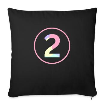 Pastel "Two" 2 - ApriNoeScor - Sofa pillowcase 17,3'' x 17,3'' (45 x 45 cm) - black - Front