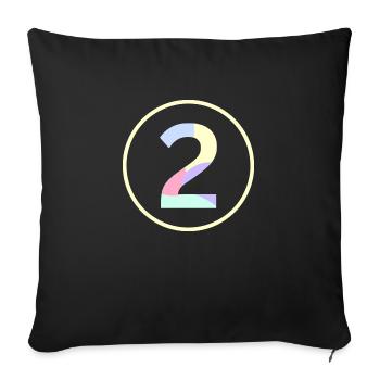 Pastel "Two" 2 - ApriNoeScor - Sofa pillowcase 17,3'' x 17,3'' (45 x 45 cm) - black - Front