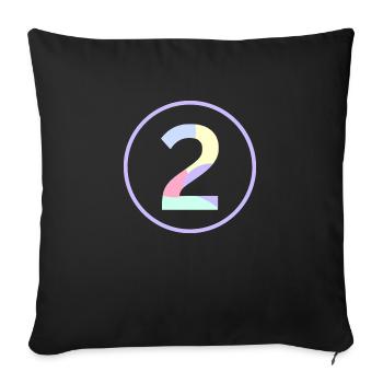 Pastel "Two" 2 - ApriNoeScor - Sofa pillowcase 17,3'' x 17,3'' (45 x 45 cm) - black - Front