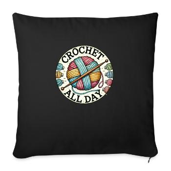 Crochet all Day - Sofa pillowcase 17,3'' x 17,3'' (45 x 45 cm) - black - Front