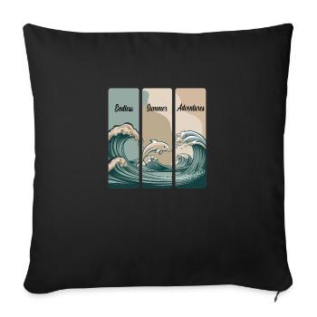 Endless Summer Adventures - Housse de coussin décorative 45 x 45 cm - noir - Devant