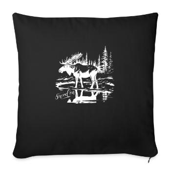 Suède Suède Viking Nordique Scandinavie Solstice d’été - Housse de coussin décorative 45 x 45 cm - noir - Devant