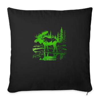 Suède Suède Viking Nordique Scandinavie Solstice d’été - Housse de coussin décorative 45 x 45 cm - noir - Devant