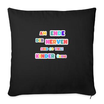 Au bout des nerfs, il reste tellement d’enfants - Housse de coussin décorative 45 x 45 cm - noir - Devant